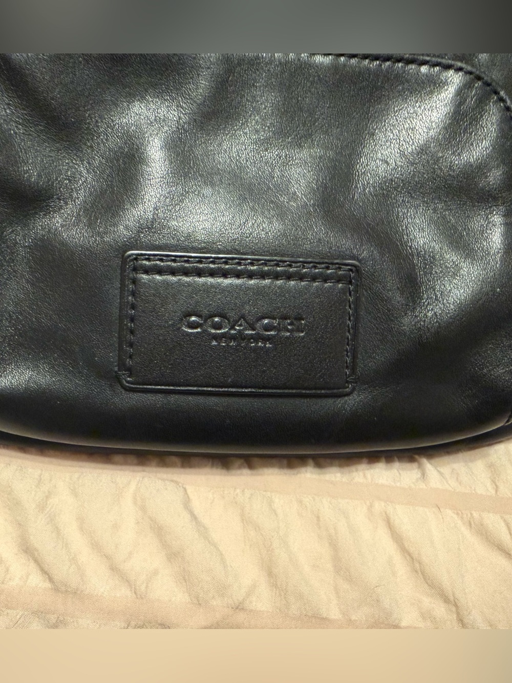 Coach Black Leather Men's Waist Belt Bag - Picture 2 of 5